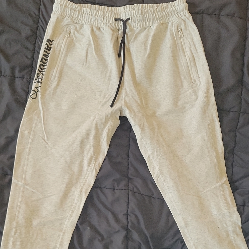 Slim Fit Gray Sweatpants with Black Drawstring By Vanquish
